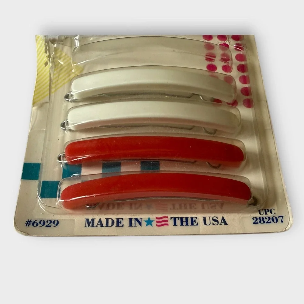 Vintage‎ Goody Wire Clasp Hair Barrettes 1989 8 Pack New Colorful 1980s Kidcore